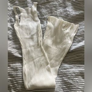 Ribbed maxi dress in cream